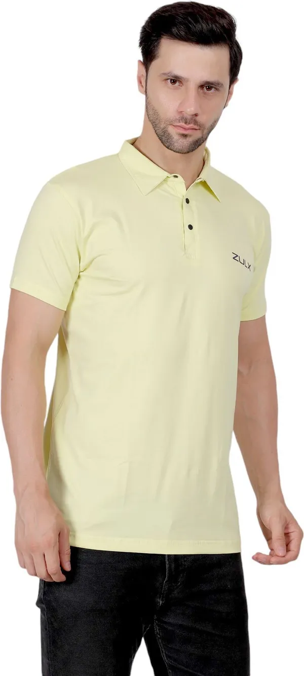 ZULX_Solid_Men_Polo_Neck_Yellow_T-Shirt_()