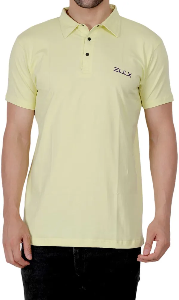 ZULX_Solid_Men_Polo_Neck_Yellow_T-Shirt_()