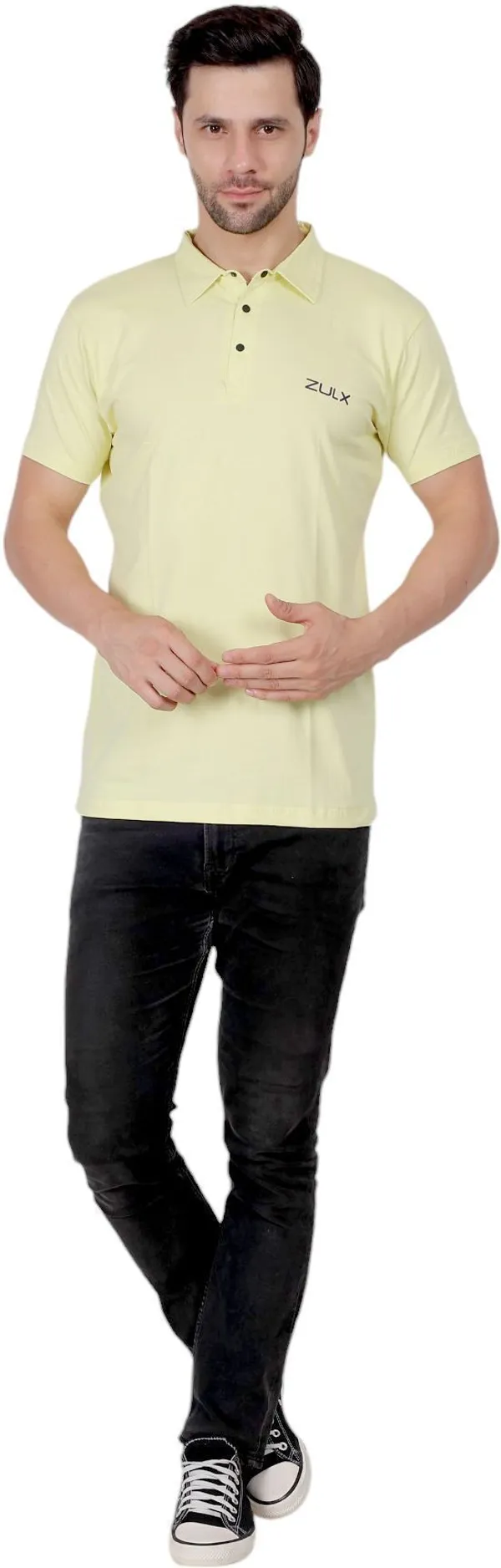 ZULX_Solid_Men_Polo_Neck_Yellow_T-Shirt_()
