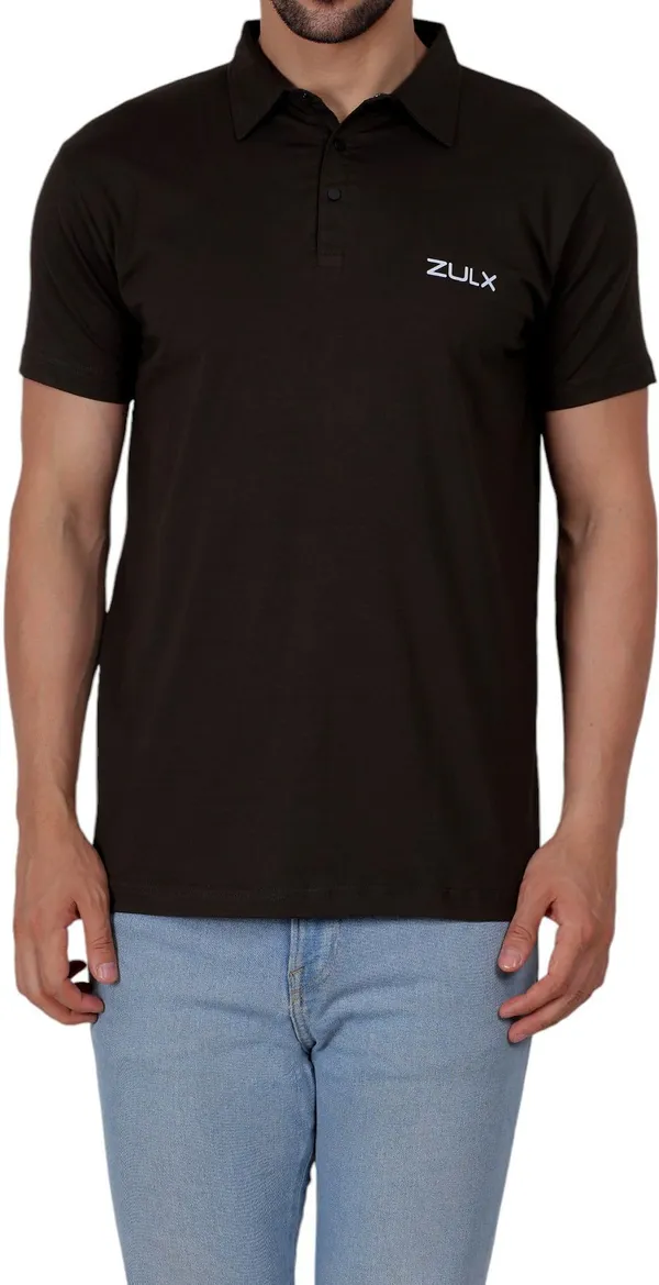 ZULX_Solid_Men_Polo_Neck_Brown_T-Shirt_()