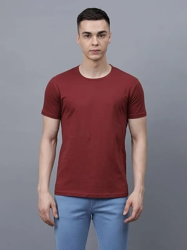 ZULX_Solid_Men_Round_Neck_Maroon_T-Shirt_()
