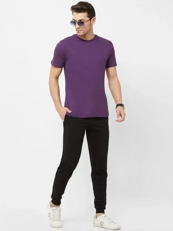 ZULX_Solid_Men_Round_Neck_Purple_T-Shirt_()