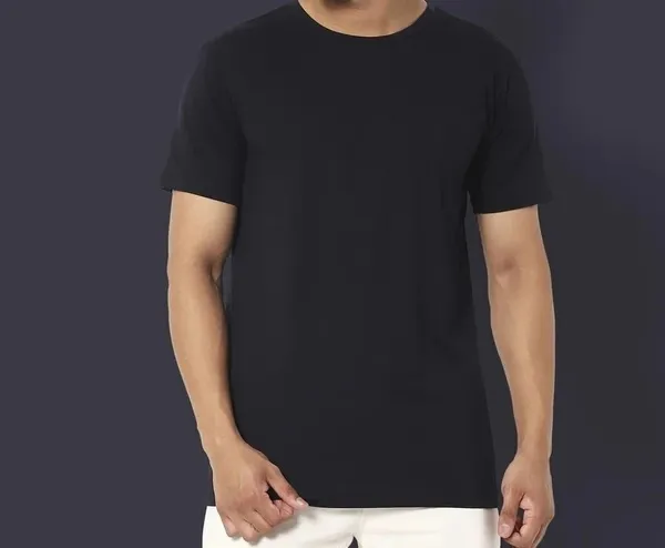 ZULX_Solid_Men_Round_Neck_Black_T-Shirt_()