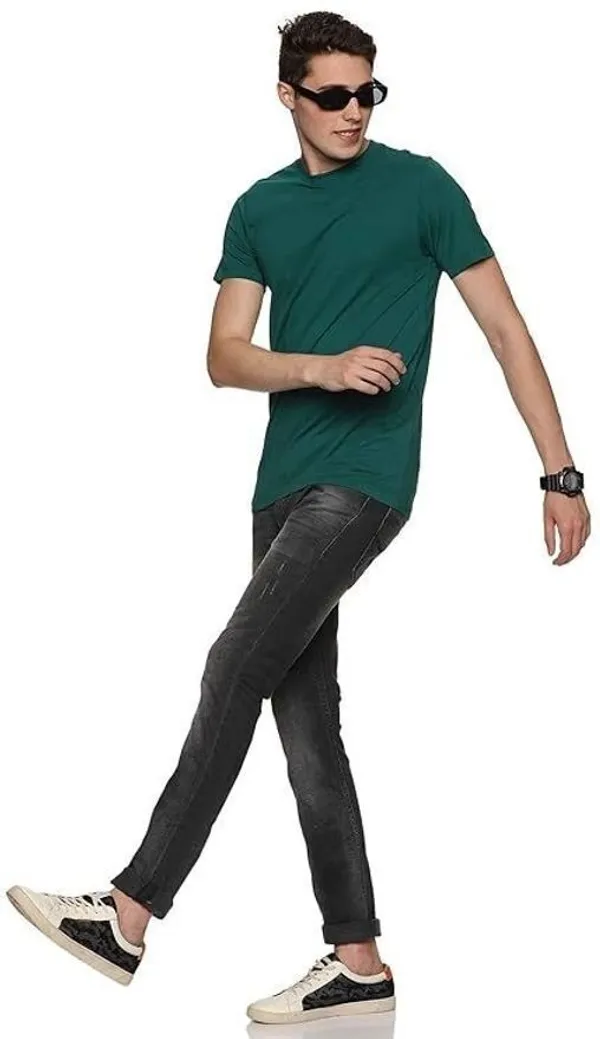 ZULX_Solid_Men_Round_Neck_Green_T-Shirt_()