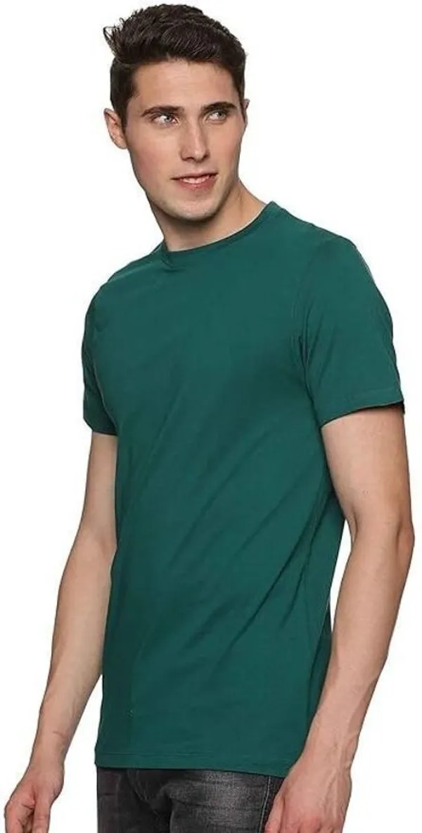 ZULX_Solid_Men_Round_Neck_Green_T-Shirt_()
