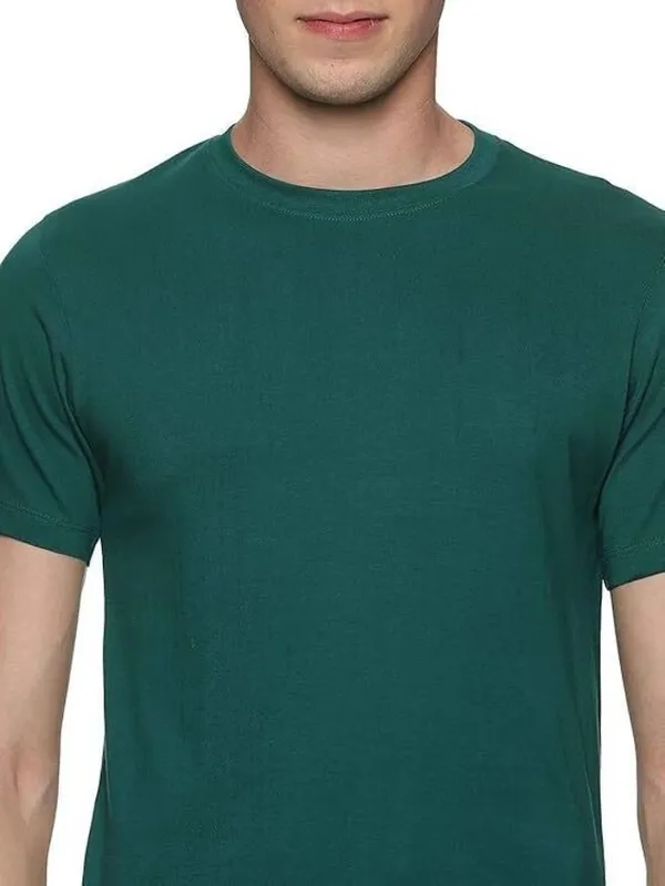 ZULX_Solid_Men_Round_Neck_Green_T-Shirt_()