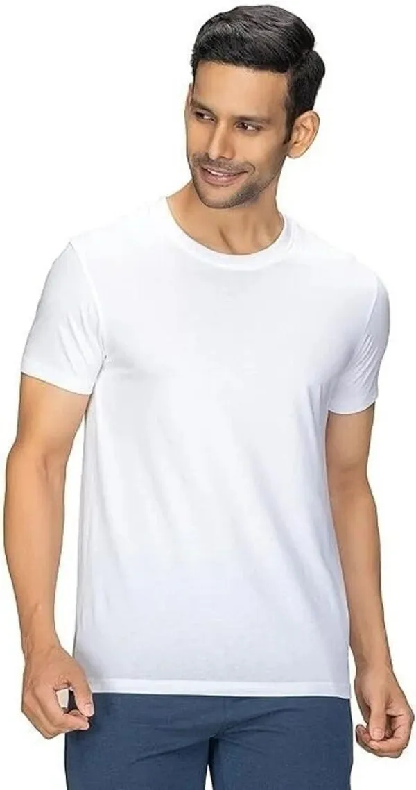ZULX_Solid_Men_Round_Neck_White_T-Shirt_()