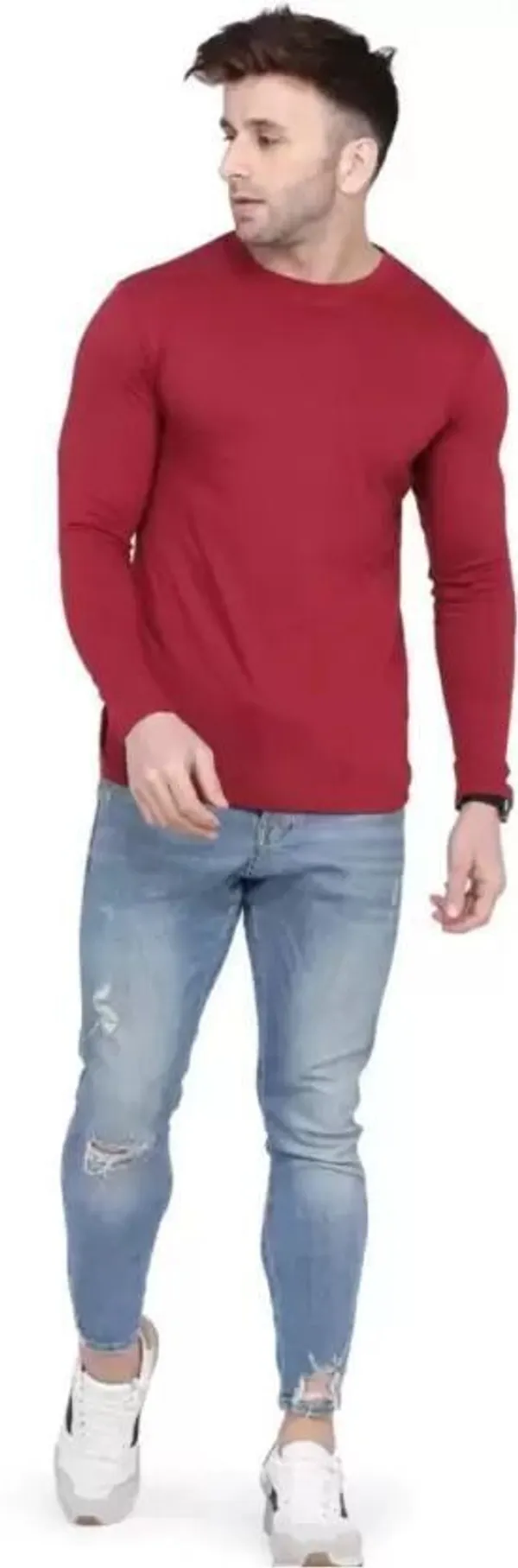 ZULX_Solid_Men_Round_Neck_Maroon_T-Shirt_()