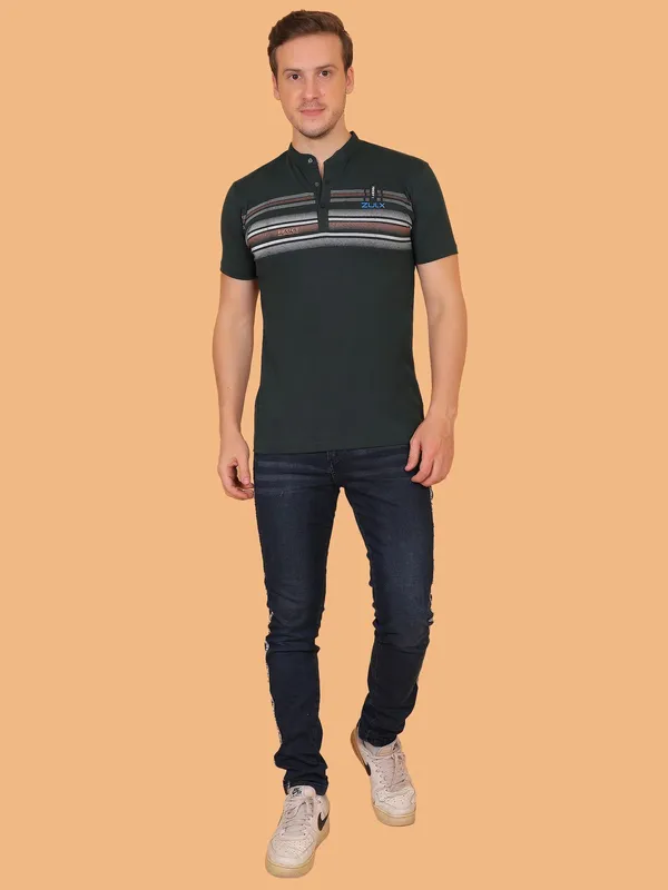ZULX_Printed_Men_Henley_Neck_Dark_Green_T-Shirt_()