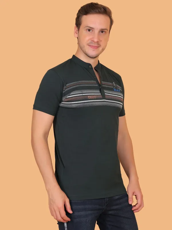 ZULX_Printed_Men_Henley_Neck_Dark_Green_T-Shirt_()