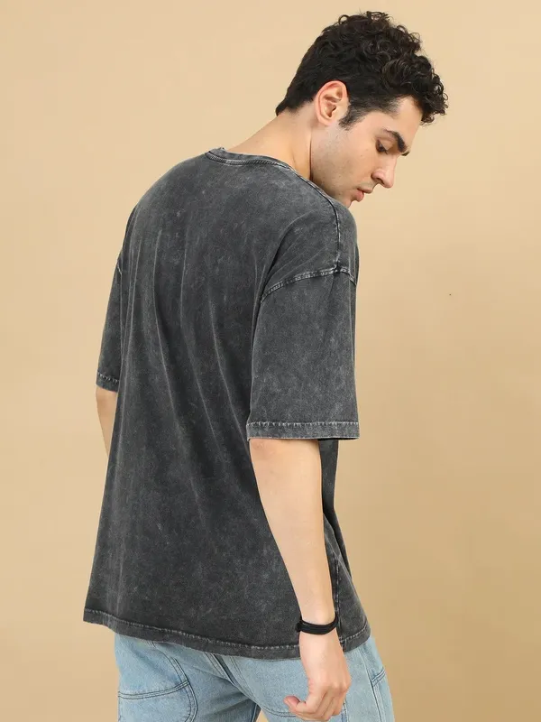 ZULX_Washed,_Solid_Men_Round_Neck_Grey_T-Shirt_()