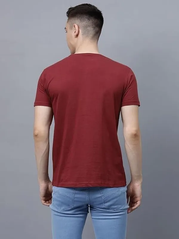 Maroon_Solid_Round_Neck_T-Shirt_For_Men