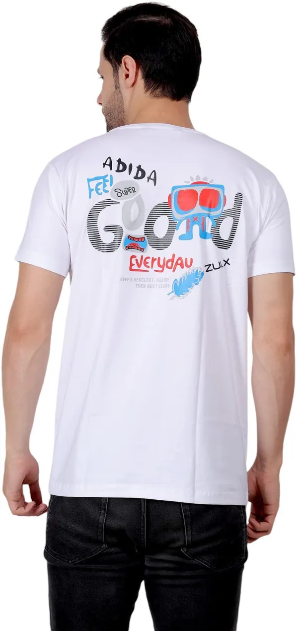 White_Graphic_Print_Round_Neck_T-Shirt_For_Men