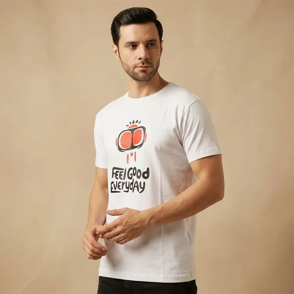 White_Graphic_Print_Round_Neck_T-Shirt_For_Men