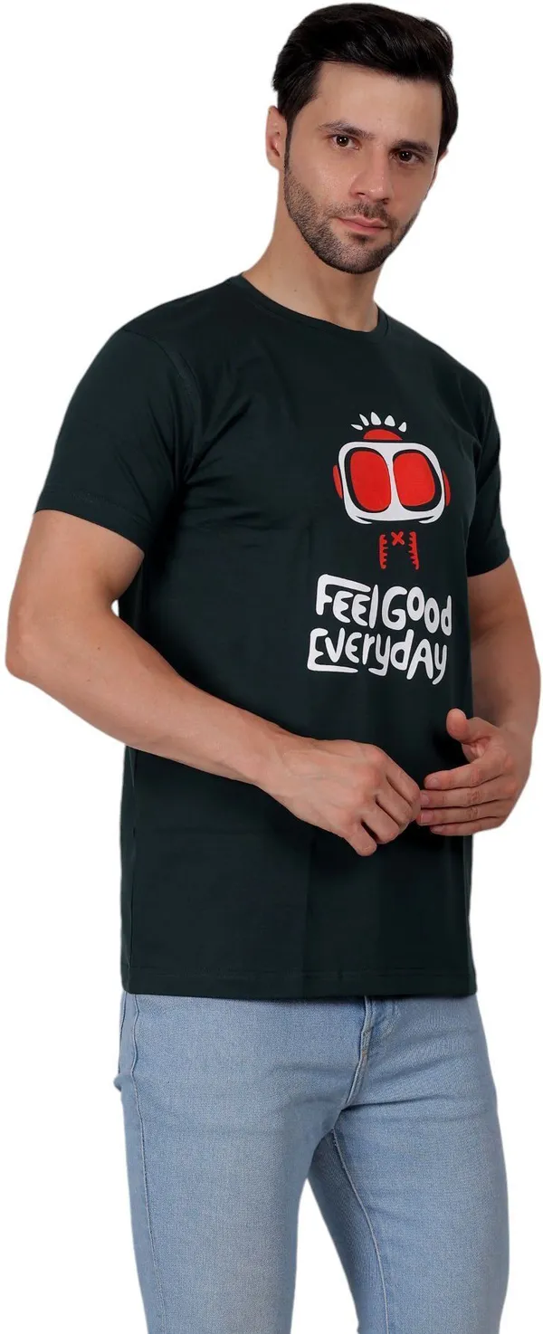 Green_Graphic_Print_Round_Neck_T-Shirt_For_Men