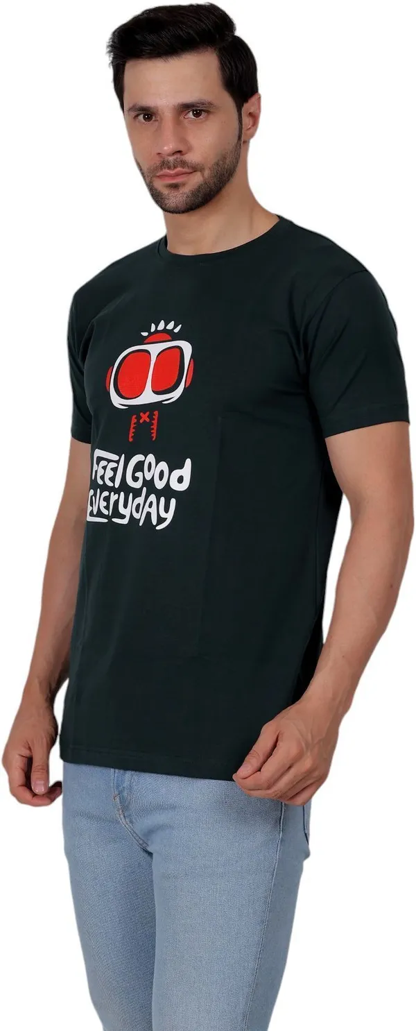 Green_Graphic_Print_Round_Neck_T-Shirt_For_Men