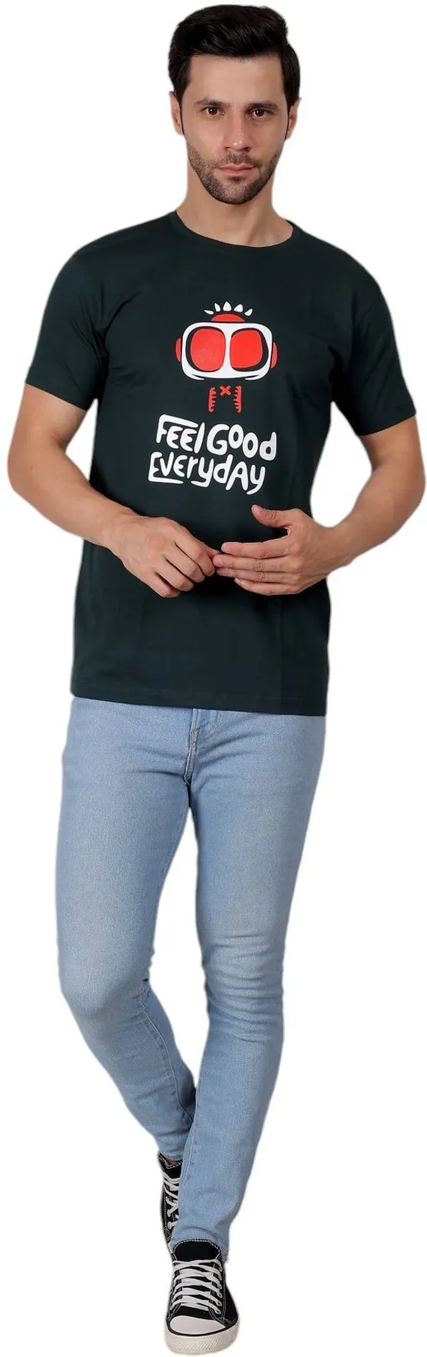 Green_Graphic_Print_Round_Neck_T-Shirt_For_Men