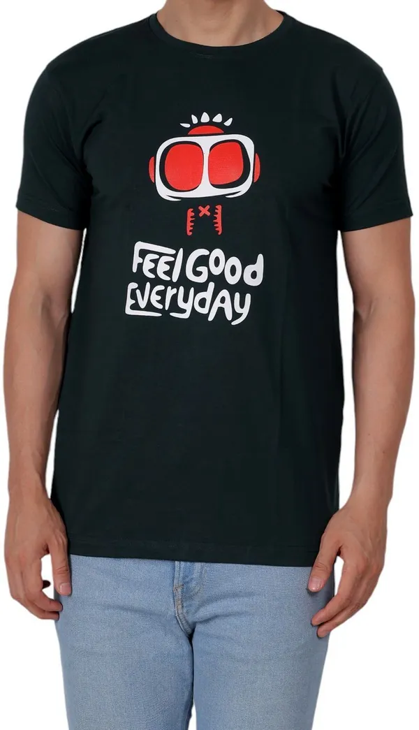 Green_Graphic_Print_Round_Neck_T-Shirt_For_Men