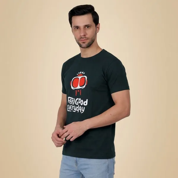 Green_Graphic_Print_Round_Neck_T-Shirt_For_Men