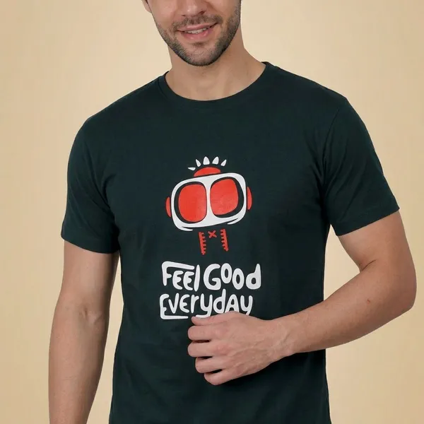 Green_Graphic_Print_Round_Neck_T-Shirt_For_Men