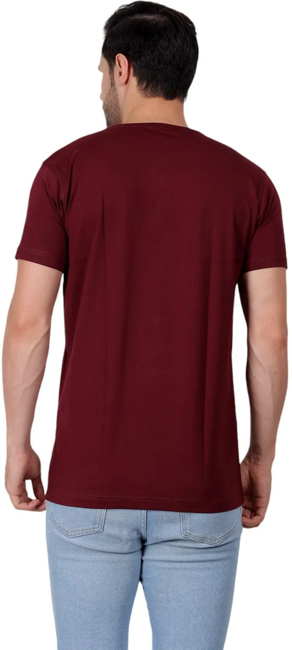 Maroon_Printed_Round_Neck_T-Shirt_For_Men