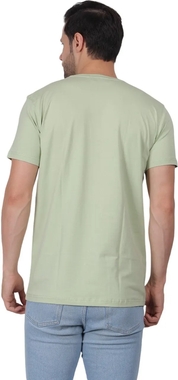 Green_Printed_Round_Neck_T-Shirt_For_Men
