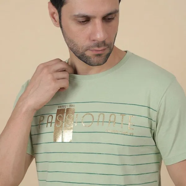 Green_Printed_Round_Neck_T-Shirt_For_Men