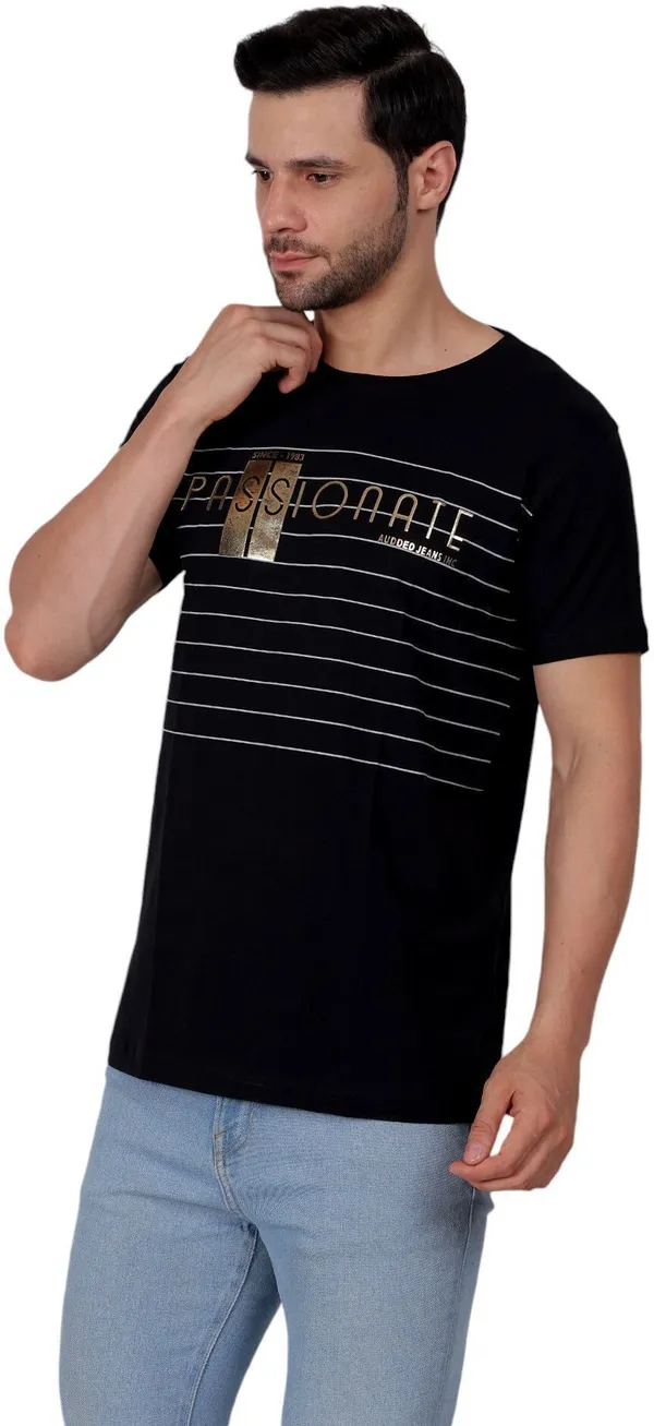 Black_Graphic_Print_Round_Neck_T-Shirt_For_Men
