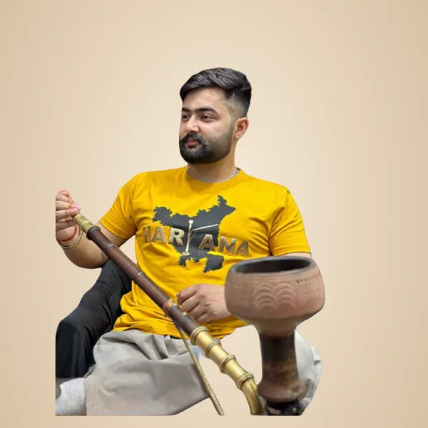 Gold_&_Beige_Graphic_Printed_Typography_Round_Neck_T-Shirt_For_Men