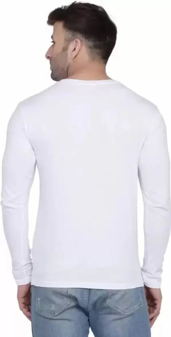 White_Solid_Round_Neck_T-Shirt_For_Men
