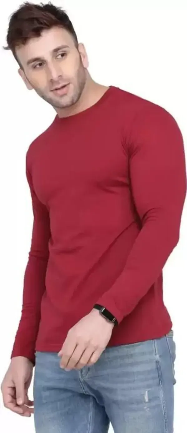 Maroon_Solid_Round_Neck_T-Shirt_For_Men