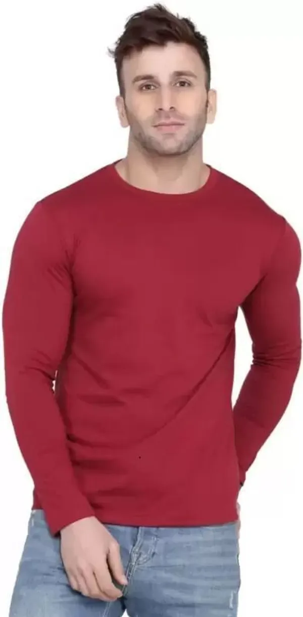 Maroon_Solid_Round_Neck_T-Shirt_For_Men
