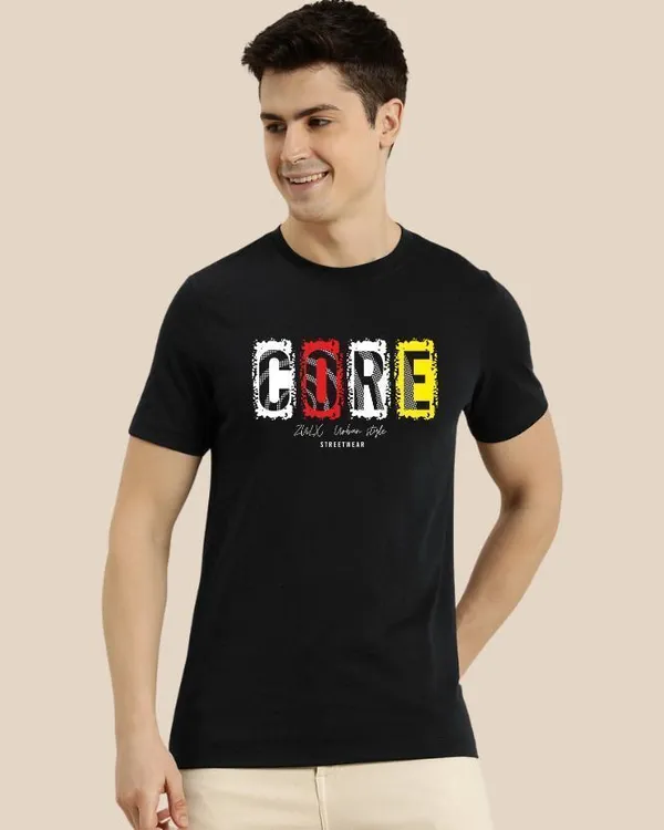 Black_Graphic_Print_Crew_Neck_T-Shirt_For_Men