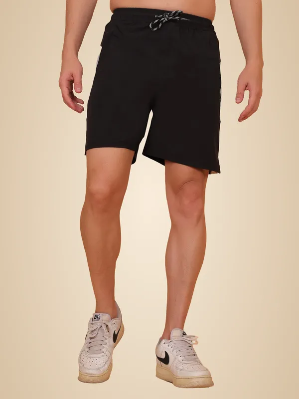 Black_Regular_Running_Shorts_For_Men