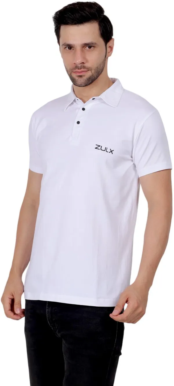 White_Solid_Polo_Neck_T-Shirt_For_Men