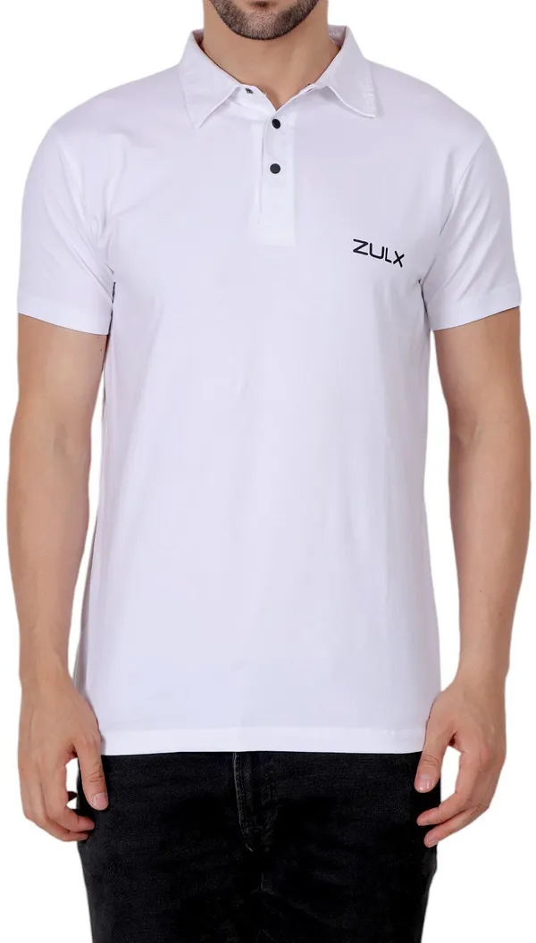 White_Solid_Polo_Neck_T-Shirt_For_Men