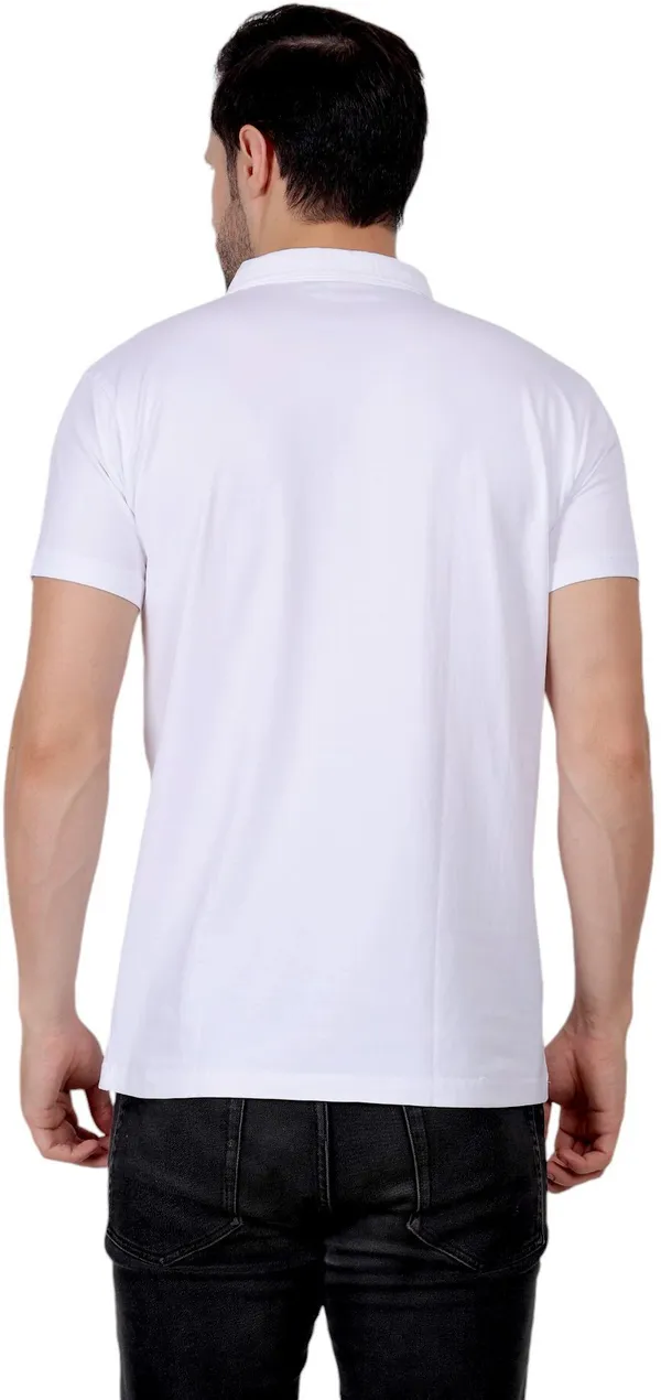 White_Solid_Polo_Neck_T-Shirt_For_Men