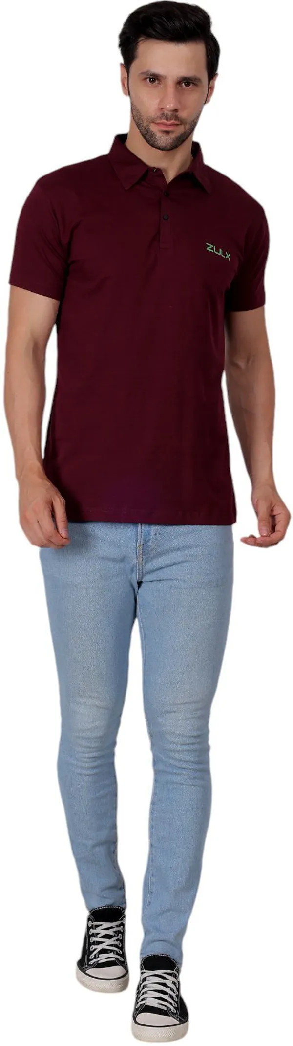 Maroon_Solid_Polo_Neck_T-Shirt_For_Men