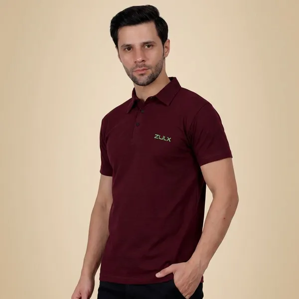 Maroon_Solid_Polo_Neck_T-Shirt_For_Men