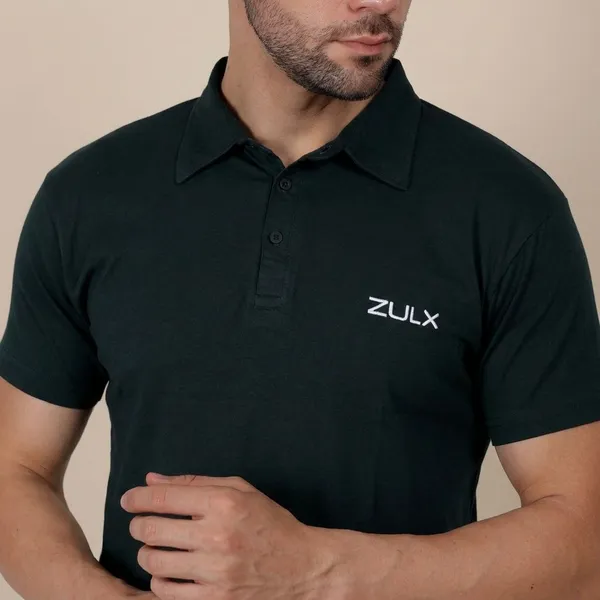 Green_Solid_Polo_Neck_T-Shirt_For_Men
