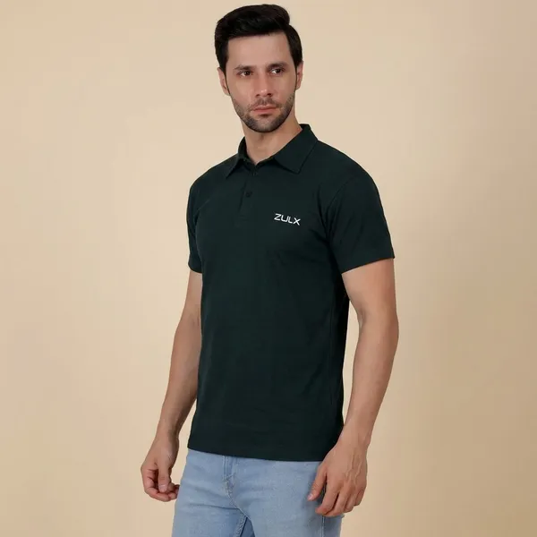 Green_Solid_Polo_Neck_T-Shirt_For_Men