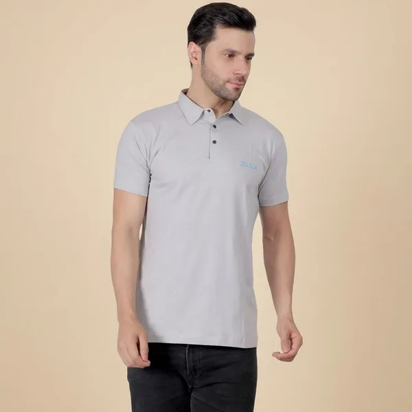 Grey_Solid_Polo_Neck_T-Shirt_For_Men