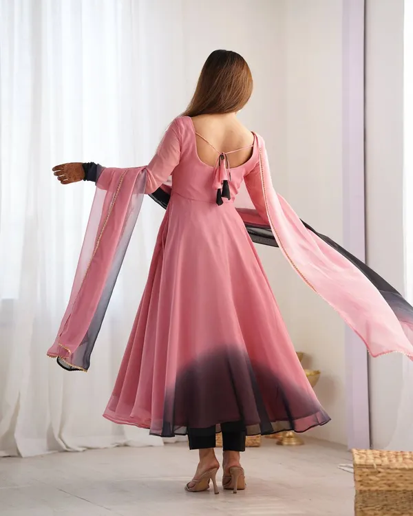Pink_Pure_Romansilk_Premium_&_Elegant_Anarkali_Kurta_&_Pant_Set_With_Dupatta_For_Women