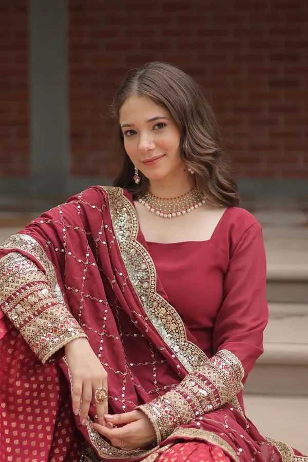 Premium_Faux_Georgette_Sequins_Embroidered_Kurti_Sharara_Dupatta_Set