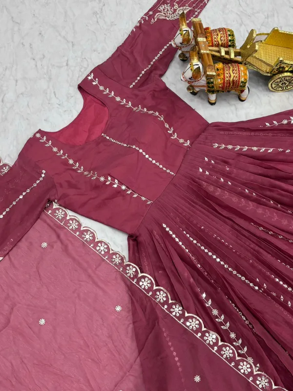 Premium_Star_Georgette_7Mm_Sequins_Embroidered_Gown_With_Dupatta