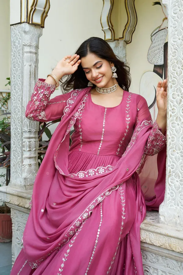 Premium_Star_Georgette_7Mm_Sequins_Embroidered_Gown_With_Dupatta