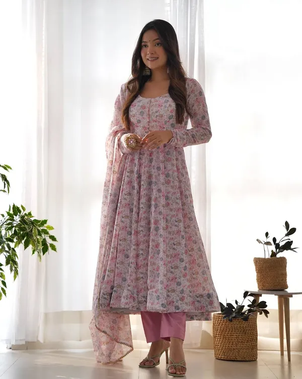 Multicolor_Pure_Romansilk_Premium_&_Elegant_Anarkali_Kurta_&_Pant_Set_With_Dupatta_For_Women