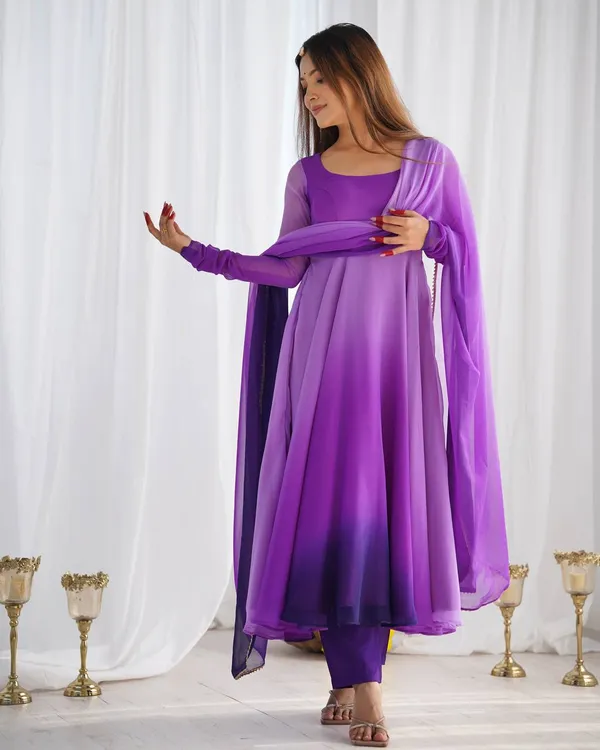 Purple_Pure_Romansilk_Premium_&_Elegant_Anarkali_Kurta_&_Pant_Set_With_Dupatta_For_Women