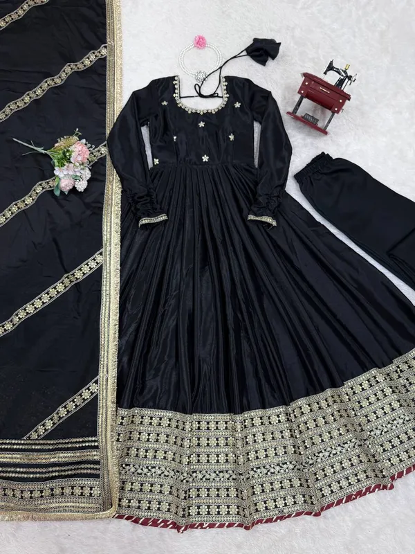 Premium_Chinon_Silk_Thread_Sequins_Work_Gown_With_Pant_&_Dupatta
