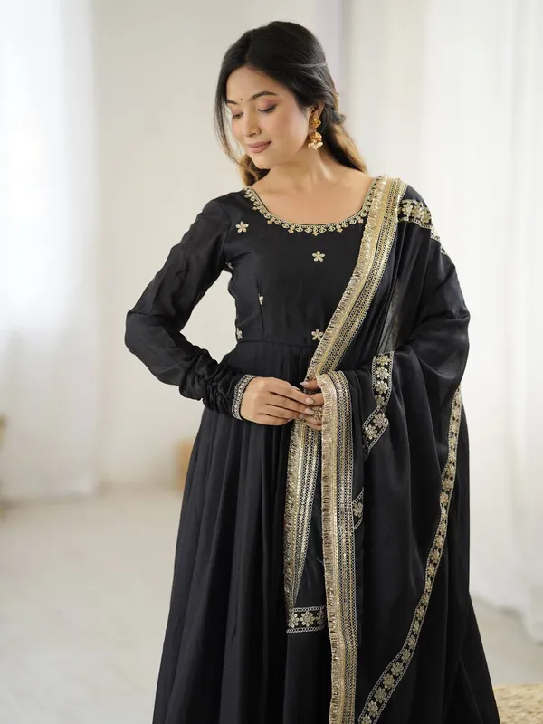 Premium_Chinon_Silk_Thread_Sequins_Work_Gown_With_Pant_&_Dupatta